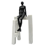 Cargar imagen en el visor de la Galería, Escultura hombre sentado en base I