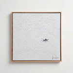 Cargar imagen en el visor de la Galería, Cuadro Navegante 120 X 120 en técnica mixta con textura blanca y marco de madera rosamorada.