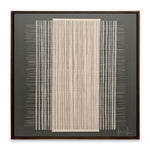 Cargar imagen en el visor de la Galería, Cuadro abstracto Entramados I en acrílico con marco de madera nogal y diseño lineal 120 x 120 cm.
