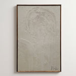 Cargar imagen en el visor de la Galería, Cuadro Decorativo Tulum II en alto relieve de 80x120 cm con marco nogal sobre muro blanco.