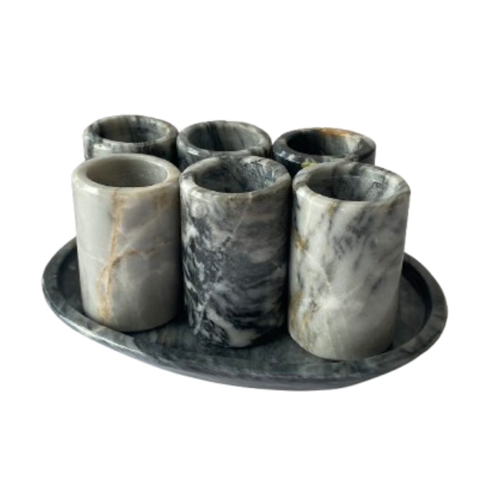 Tequilero Mármol 6 Piezas