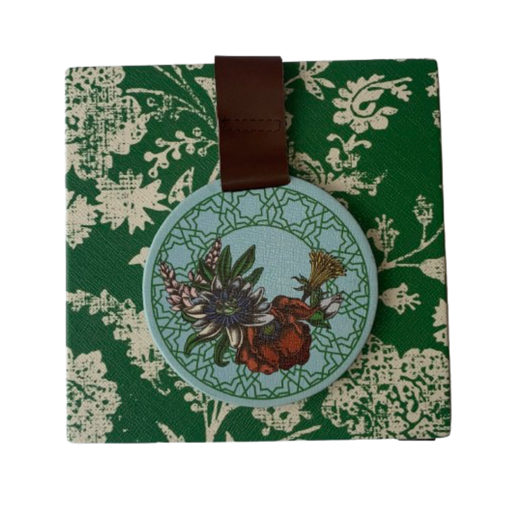 Servilletero Madera, Forrado en Diseño Manzanilla-Hinojo