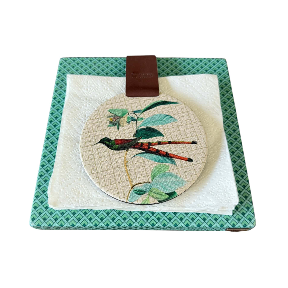 Servilletero de madera Forrado en Diseño Inés-Infinito