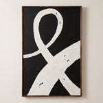 Cargar imagen en el visor de la Galería, Cuadro Abstracto Conexión en Acrílico con Relieve y Moldura Caoba colgado en pared neutra.