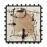 Cargar imagen en el visor de la Galería, Cuadro Moka texturizado en técnica mixta de 120x120 cm con marco de madera decorativo y arte abstracto.