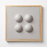 Cargar imagen en el visor de la Galería, Cuadros perlas decorativos de 50x50 cm para sala y dormitorio con cuatro relieves esféricos y marco de madera.