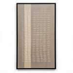 Cargar imagen en el visor de la Galería, Cuadro decorativo Sabi acrílico en alto relieve 90x150 cm con marco negro y textura en tonos beige y blanco.