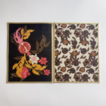 Cargar imagen en el visor de la Galería, Mantel individual rectangular Granada 47x34 cm doble vista con estampado botánico en negro y crema.