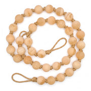 Collar decorativo Mala Aura de 94 cm con cuentas de carrizo y cristal sobre cuerda natural.