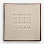 Cargar imagen en el visor de la Galería, Cuadro Retícula II Técnica Mixta con Marco Madera Nogal y textura en alto relieve beige